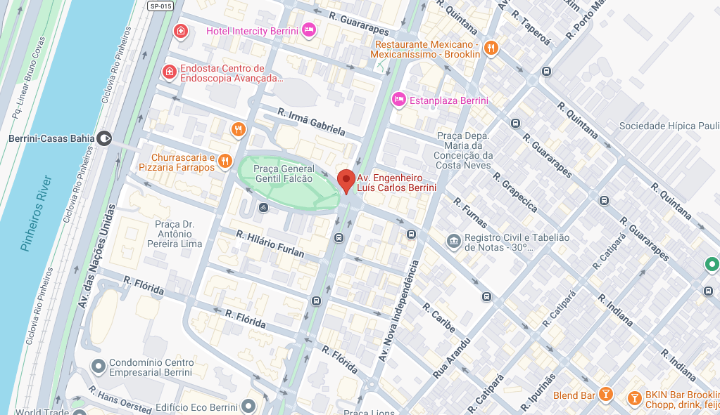 Mapa com localização da Spark na Av. Eng. Luís Carlos Berrini